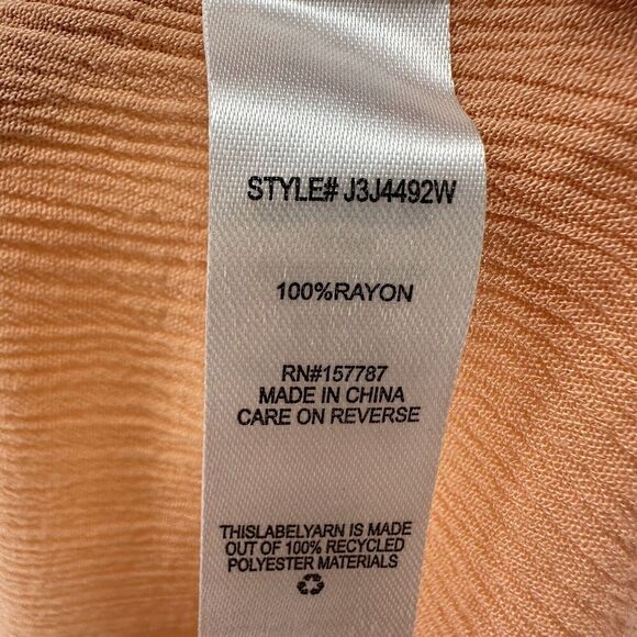 Jolie & Joy Dress Orange Smocked Midi Length Tiered Ladder Back Boho M Sundress - Picture 7 of 7